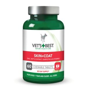 Vet's Best Skin & Coat, žvečljive tablete za pse